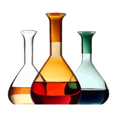 Eczanedeki bilimsel deney sarı sıvı izole ikon