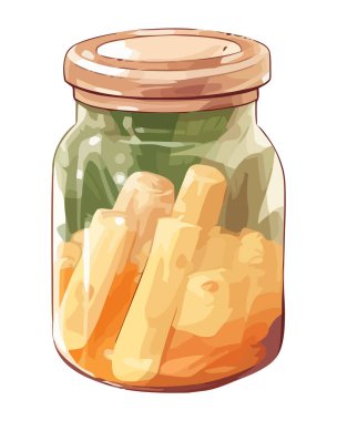 Taze yemek, organik sebze ikonu izole edilmiş ev yapımı.