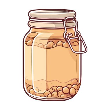 Ev yapımı gurme, izole edilmiş sarı bir kavanoz simgesinde saklanır.