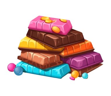 Bir yığın şeker çubuğu simgesi izole edildi