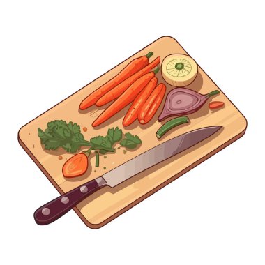 Sağlıklı bir salata ikonu için kesilmiş taze sebzeler.