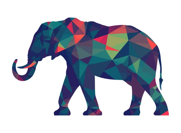 Słoń Idzie Abstrakcyjnym Tle Ikona Izolowane — Wektor stockowy