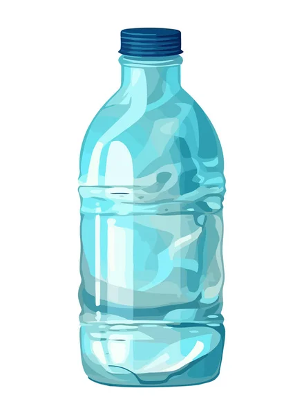 Agua Pura Botella Plástico Refrescante Icono Bebida Aislada — Vector de stock