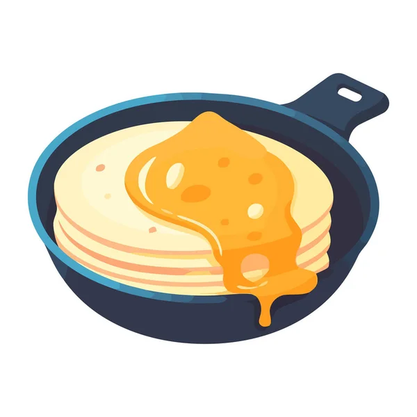 Pila Pancake Icona Burro Isolato — Vettoriale Stock