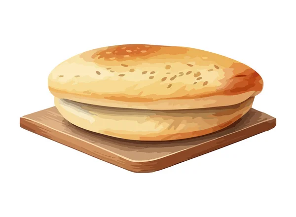 まな板のアイコンにふわふわのパンのスタックを隔離 — ストックベクタ