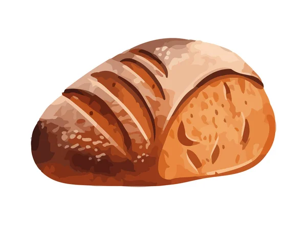 新鲜烘焙的面包 美味的食物图标孤立 — 图库矢量图片