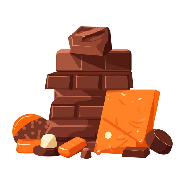 귀여운 아이콘 초콜릿 아이콘 — 스톡 벡터