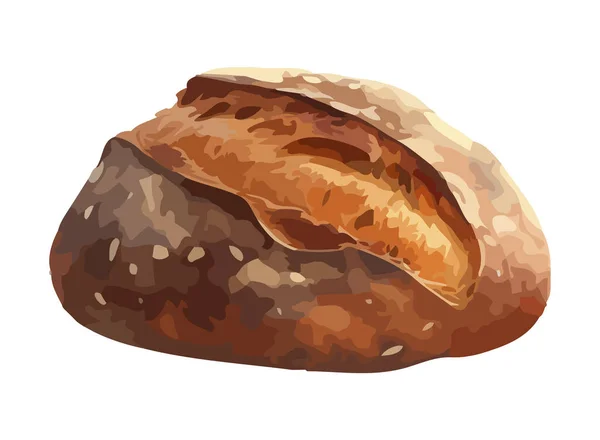 Chleb Organiczny Przekąska Zdrowy Smakosz Posiłek Ikona Izolowane — Wektor stockowy