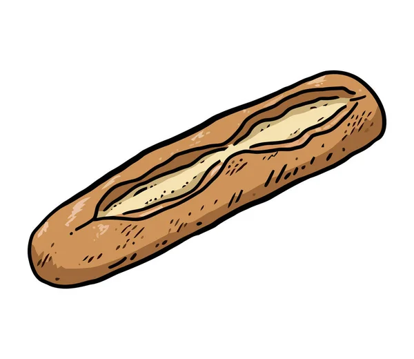 孤立的白色背景矢量图标上新鲜的面包素描 — 图库矢量图片