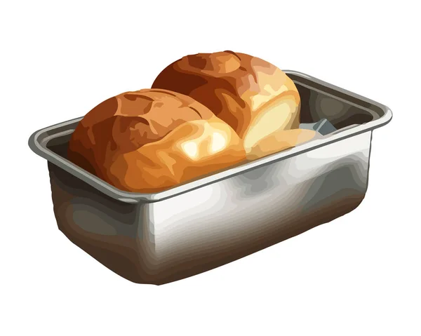 Świeżo Upieczony Chleb Domowej Roboty Wyizolowana Ikona Posiłku Dla Smakoszy — Wektor stockowy