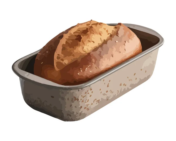 Свіжий Приготований Хліб Білій Тарілці Ізольований — стоковий вектор