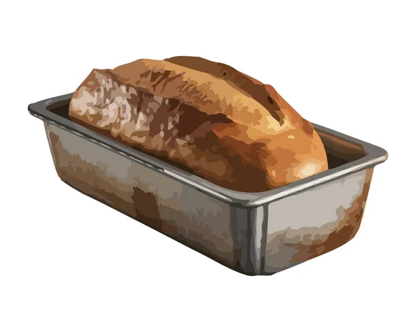 Смачний Хліб Тарілці Ізольований — стоковий вектор