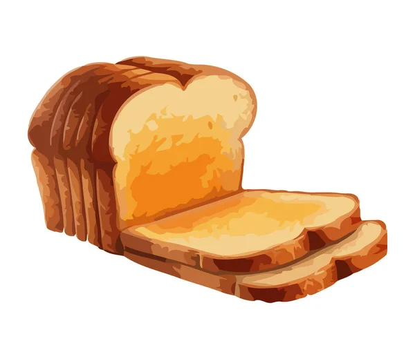 Pão Fresco Assado Símbolo Ícone Gourmet Isolado — Vetor de Stock