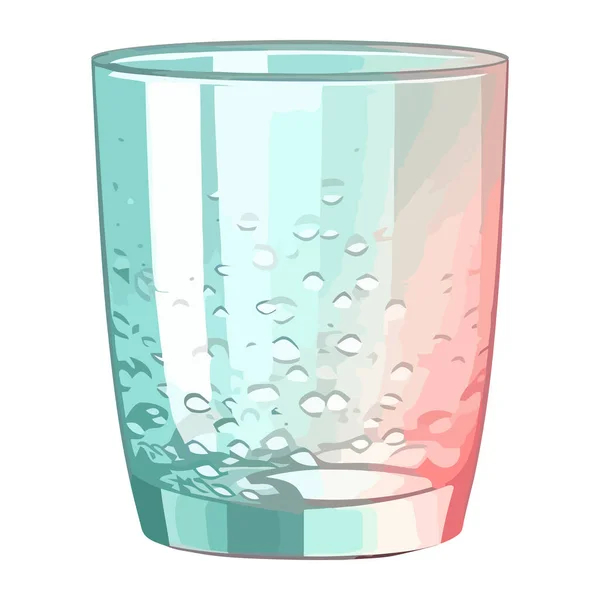 水のアイコンが隔離された透明なガラス — ストックベクタ