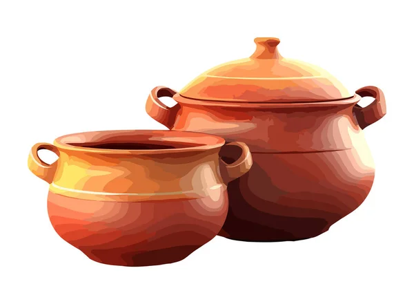 Ceramica Terraglia Antica Icona Del Prodotto Artigianale Isolato — Vettoriale Stock