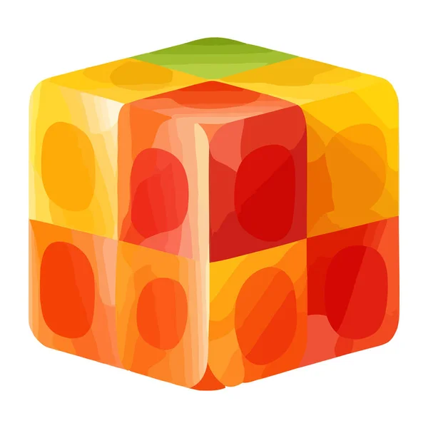 Formes Géométriques Gelée Douce Icône Cube Isolé — Image vectorielle