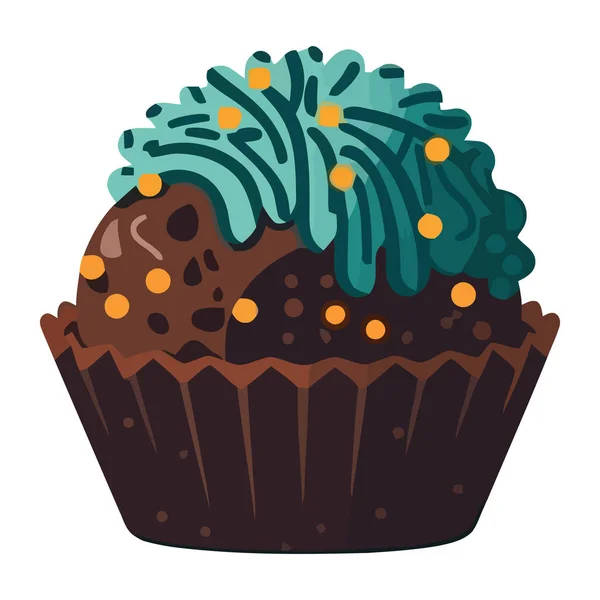 Χαριτωμένο Cupcake Σοκολάτα — Διανυσματικό Αρχείο