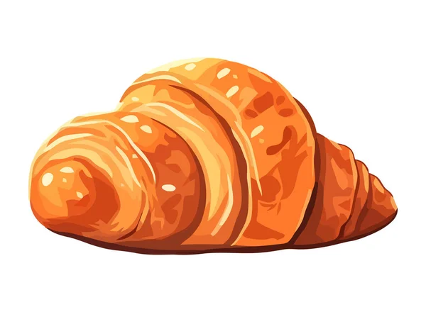 Essen Croissant Dessert Symbol Isoliert — Stockvektor