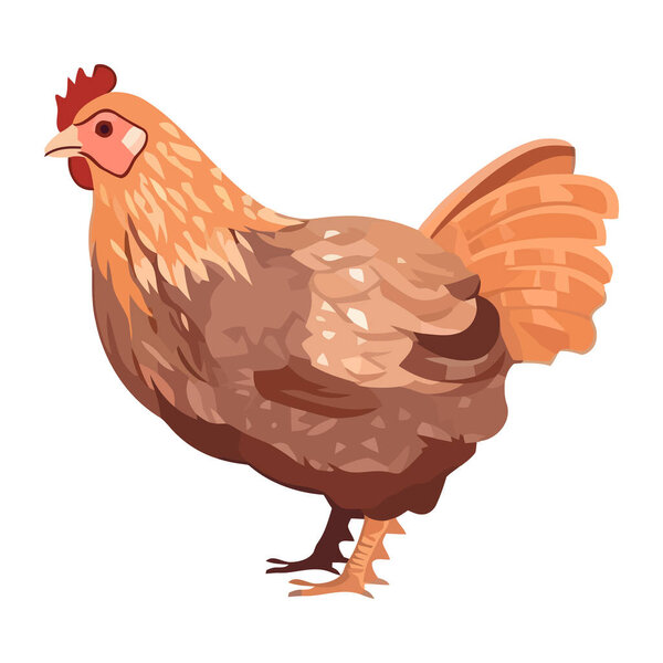 Cute yellow chick standing icon isolated