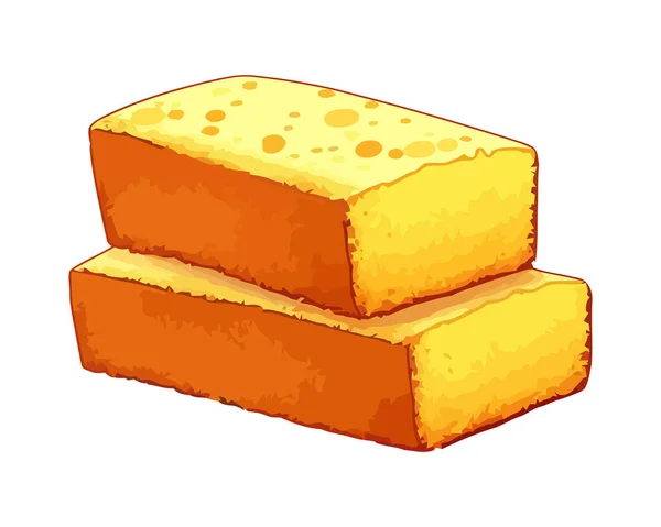 グルメな食事新鮮なチーズスライスアイコン孤立 — ストックベクタ