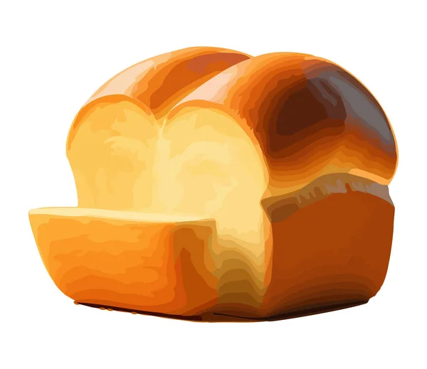 Свіжий Хліб Запечений Іконою Органічного Борошна Ізольований — стоковий вектор