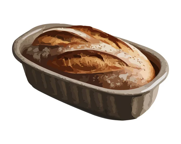 Φρεσκοψημένο Ψωμί Για Μεσημεριανό Απομονωμένο Εικονίδιο — Διανυσματικό Αρχείο