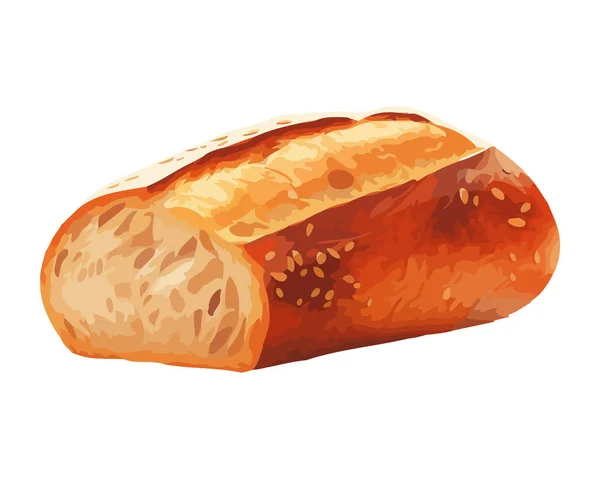 Tam Ekmek Taze Sağlıklı Yeme Ikonu Izole — Stok Vektör
