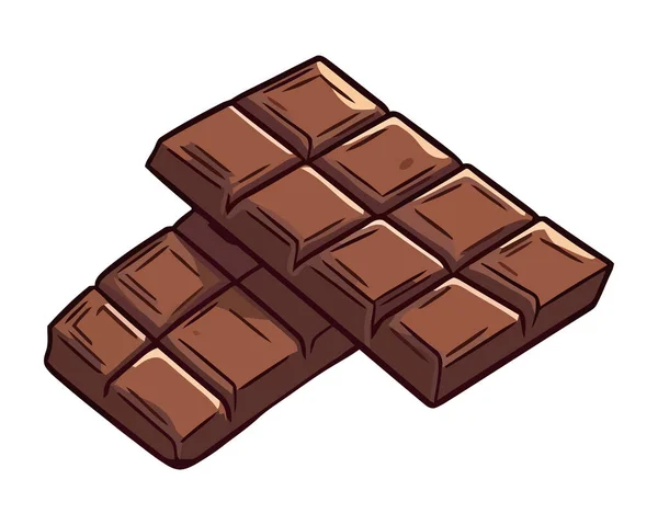 成堆的黑巧克力条 孤立的不健康的饮食图标 — 图库矢量图片