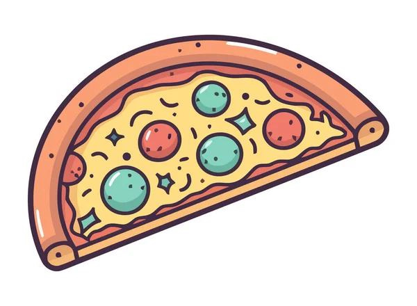Świeżo Ugotowana Pizza Kulinarna Włoska Ikona Posiłku — Wektor stockowy