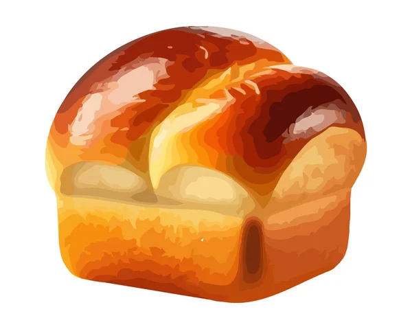 Gurmánské Jídlo Pečený Chléb Sladká Houska Ikona Izolované — Stockový vektor