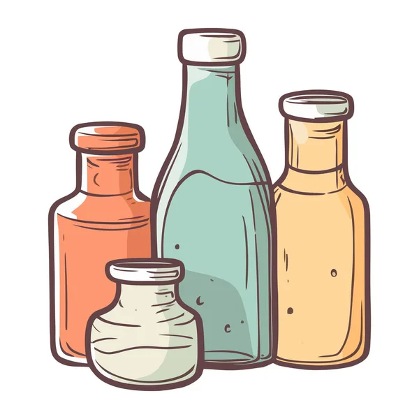 Glass Jars Decoration Isolated Icon — Stock Vector