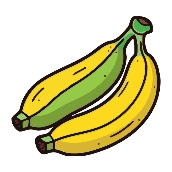 Banana Orgânica Fresca Ícone Saudável Lanche Vegetariano Isolado — Vetor de Stock