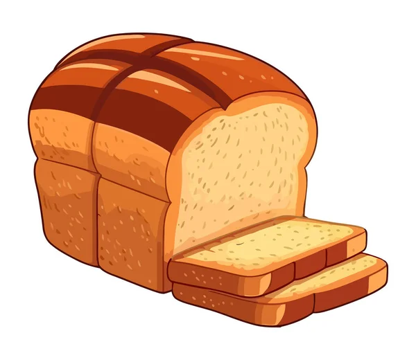 Ett Nybakat Bröd Gourmet Snack Ikon Isolerad — Stock vektor