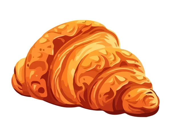 Croissant Frais Cuisine Blanc Fond Icône Isolé — Image vectorielle