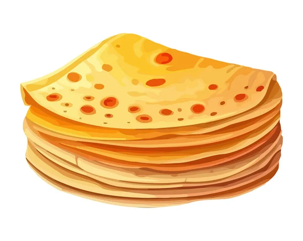 Empilement Délicieuses Tortillas Icône Isolé — Image vectorielle