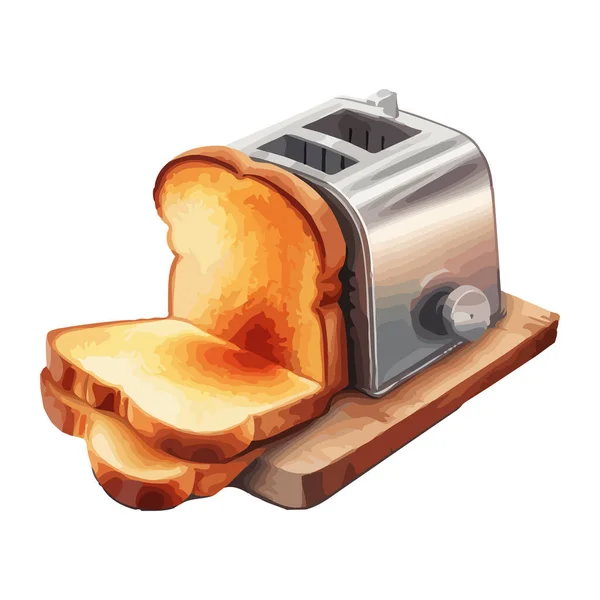 Смажений Хліб Свіжий Гарячий Піктограму Сніданку Ізольований — стоковий вектор