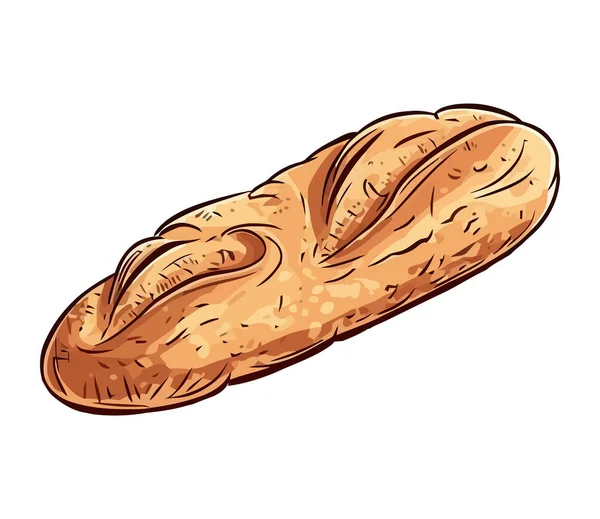 新鲜烘焙的面包 一个孤立的美食图标 — 图库矢量图片