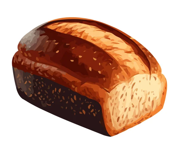 Świeżo Upieczony Chleb Dla Smakoszy Idealny Obiad Ikona Izolowane — Wektor stockowy