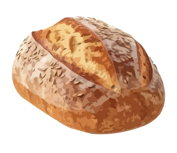 Taze Pişmiş Ekmek Bir Gurme Yemek Vakfı Ikonu Izole Edilmiş — Stok Vektör