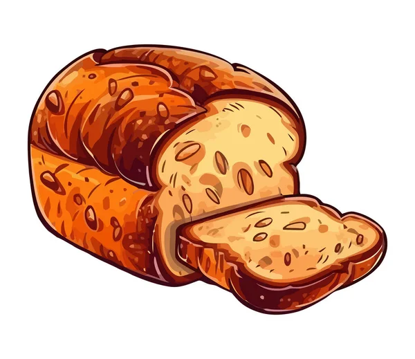 新鲜烘焙的法式面包 一个孤立的法式美食图标 — 图库矢量图片