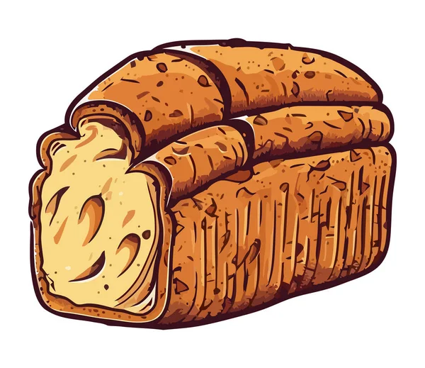 Domowej Roboty Chleb Pieczony Ikonie Kuchni Dla Smakoszy Odizolowany — Wektor stockowy