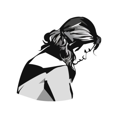 Portre çizimi kadın avatar simgesi izole