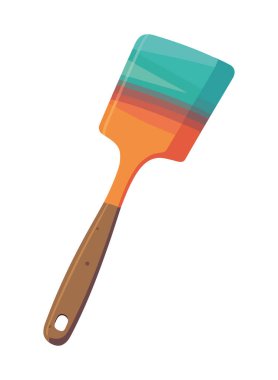 Ahşap spatula, bir mutfak işi aracı. Temel simge izole edildi