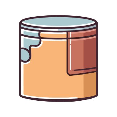 İzole edilmiş illüstrasyon simgesinde yiyecek depolama kabı