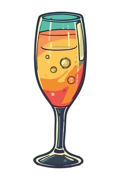 Luxury Wineglass Bubbles Perfect Celebration Icon Isolated — Stock Vector