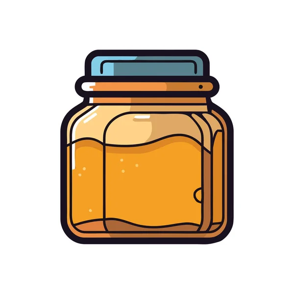 Bio Honigglas Süßspeise Für Gesunde Ernährung Ikone Isoliert — Stockvektor