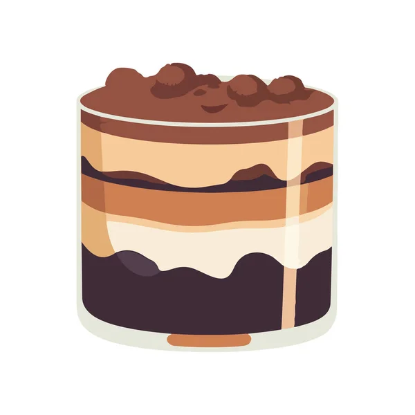 Gourmet Choklad Dessert Med Krämig Vaniljglass Ikon Isolerad — Stock vektor