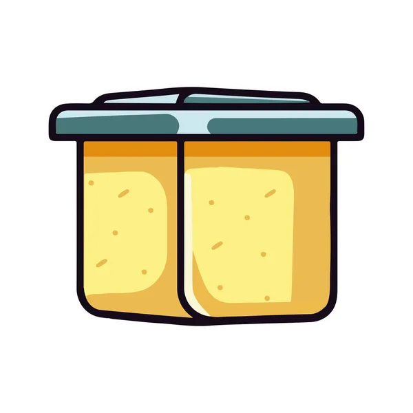Γκουρμέ Γεύμα Κίτρινο Δοχείο Καπάκι Απομονωμένο Εικονίδιο — Διανυσματικό Αρχείο
