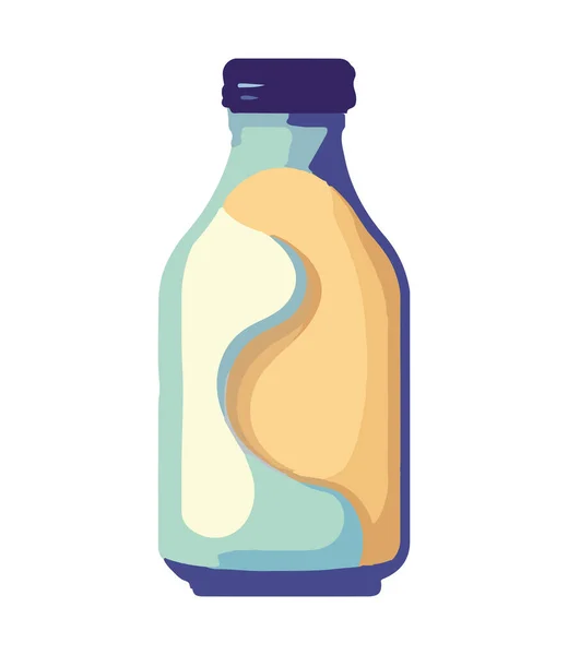 Bevanda Rinfrescante Bottiglia Plastica Con Etichetta Icona Isolata — Vettoriale Stock