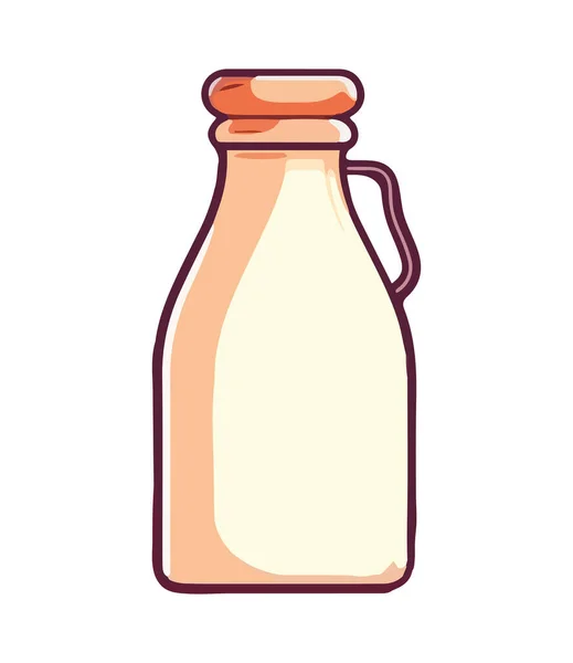 Bottiglia Latte Biologico Icona Illustrazione Icona Carta Parati Isolato — Vettoriale Stock